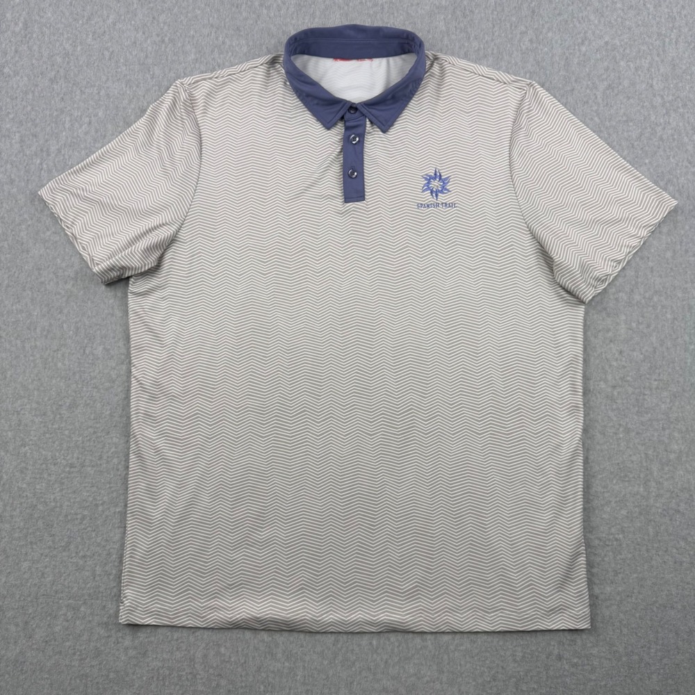 Redvanly Shirt Mens XL Gray Polo Spanish Trail Performance Golf Short Sleeve
